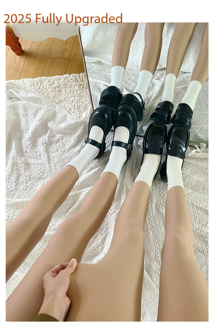 Autumn&winter thermal skin-tone leggings bare-leg looking nude-colored stockings and fleece-lined and thickened leggings for women, thick for autumn and winter, 2025 new style, super natural appearance