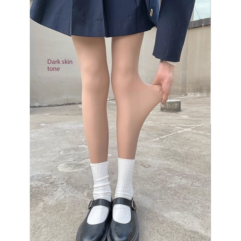 Autumn&winter thermal skin-tone leggings bare-leg looking nude-colored stockings and fleece-lined and thickened leggings for women, thick for autumn and winter, 2025 new style, super natural appearance