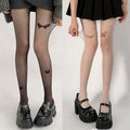 Sexy Black Thin Butterfly Stockings Print Imitation Tattoo Black Stockings Beautiful Legs Pure Lust Women's Pantyhose White Stockings