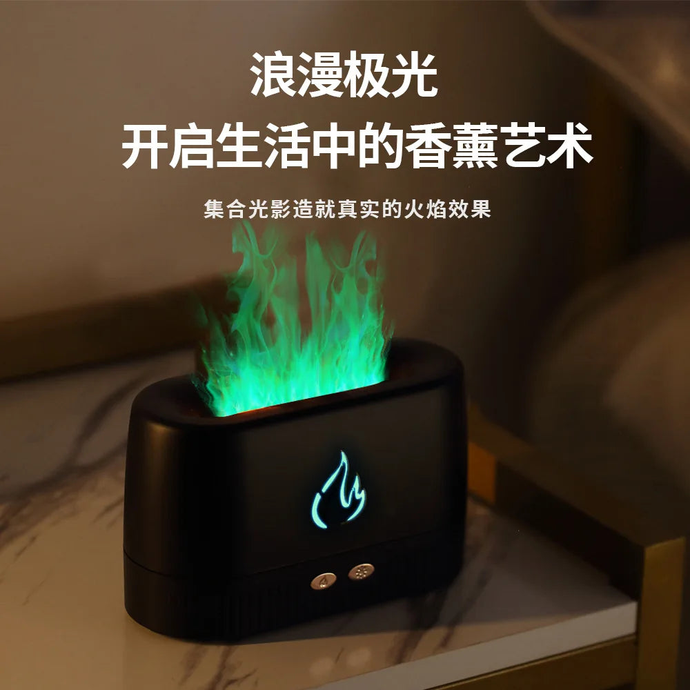 Colorful simulated flame aromatherapy machine atmosphere night light indoor humidification atomizer fragrance essential oil