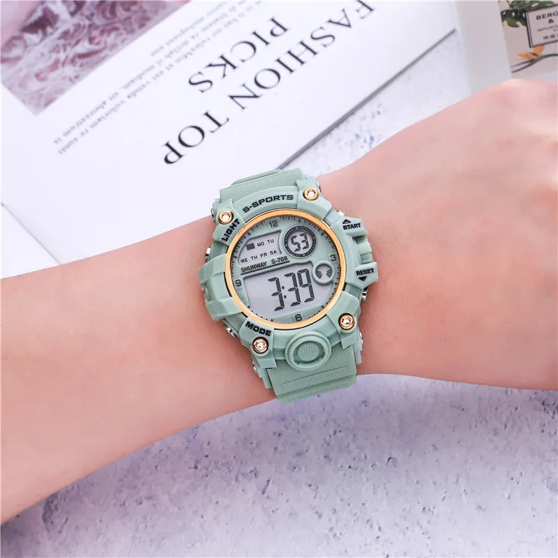 UTHAI CE133 New Children's Electronic Watch ins Jelly Sports Watch for Boy Girl Waterproof Alarm Clock Multifunctional Watch