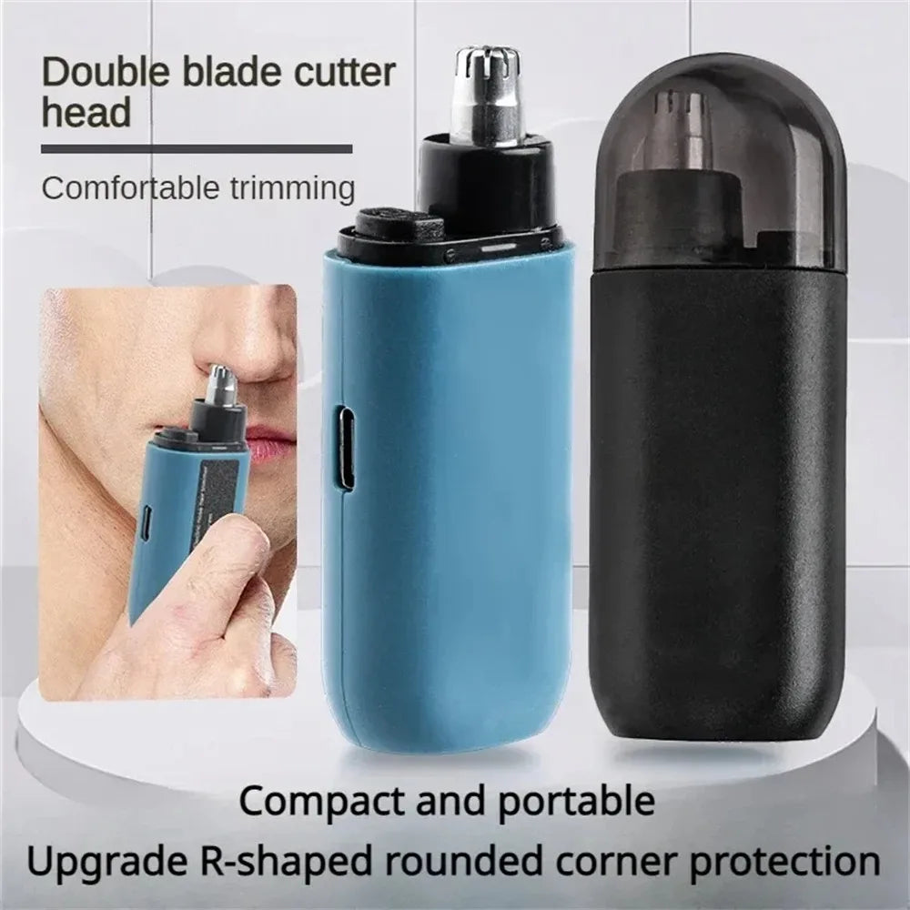 Rechargeable Nose Hair Trimmer Clipper USB Charging Dual-Edge Blades Electric Portable Men Mini Nose Hair Trimmer Face Care Kit