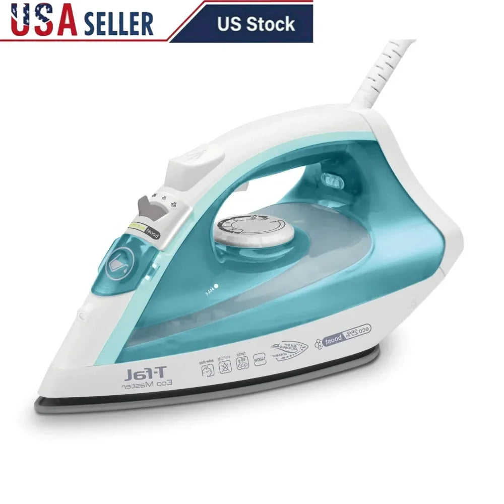 1400W Eco-Friendly Steam Iron with Ergonomic Trigger Ceramic Soleplate Anti-Drip Feature 80g Steam Boost Efficient Ironing