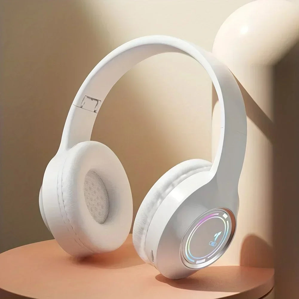 M3 Light-emitting Bluetooth Headset Folding Led Card Wireless Headset Type-C Charging Multi-scene Use Game Office