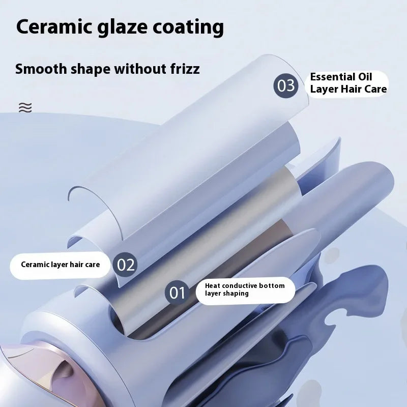 New Automatic Large Wave Curling Iron 32mm Ceramic Coating Electric Hair Waver Long Lasting Styling Tool Salon Accessories