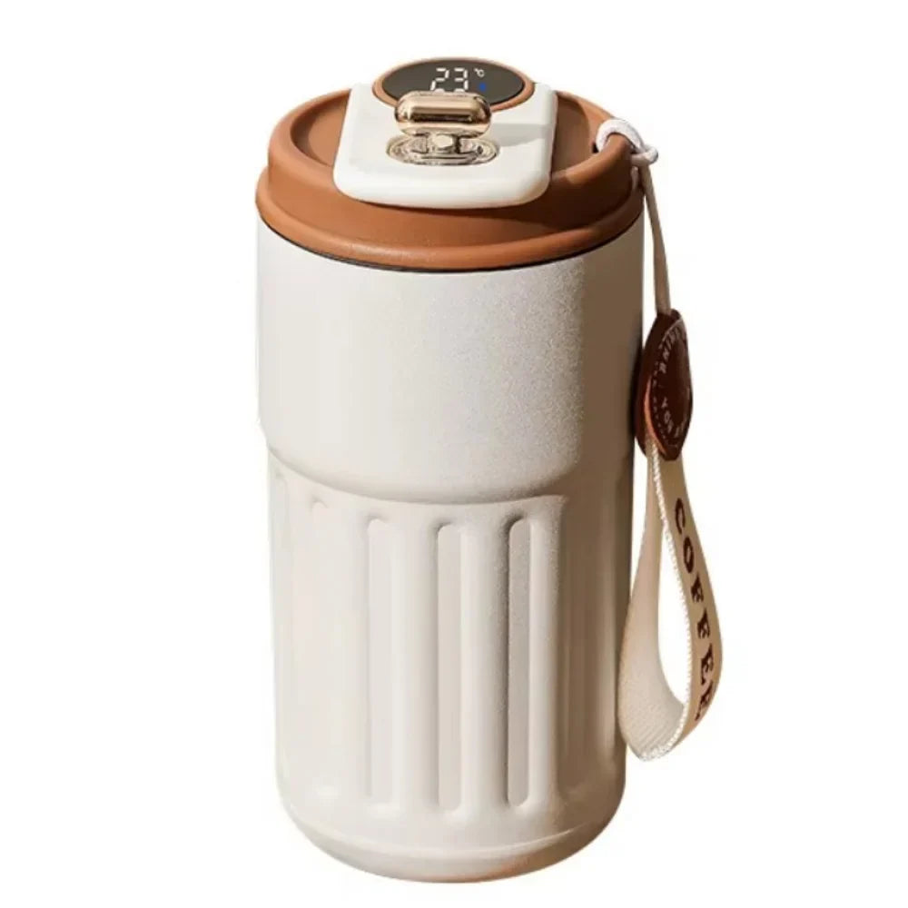 Gift 450ML Thermal Water Bottle Portable Large Capacity Coffee Thermos Cup Digital Intelligent Drinking Bottle Kitchen Supplies