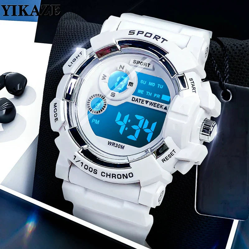 MAYZHISU Kids Digital Watches Fashion Student Sports Watch Luminous Alarm Clock Multifunctional Electronic Watch for man Gift