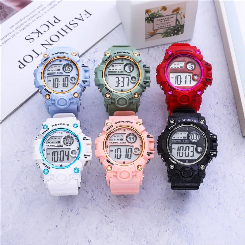 UTHAI CE133 New Children's Electronic Watch ins Jelly Sports Watch for Boy Girl Waterproof Alarm Clock Multifunctional Watch