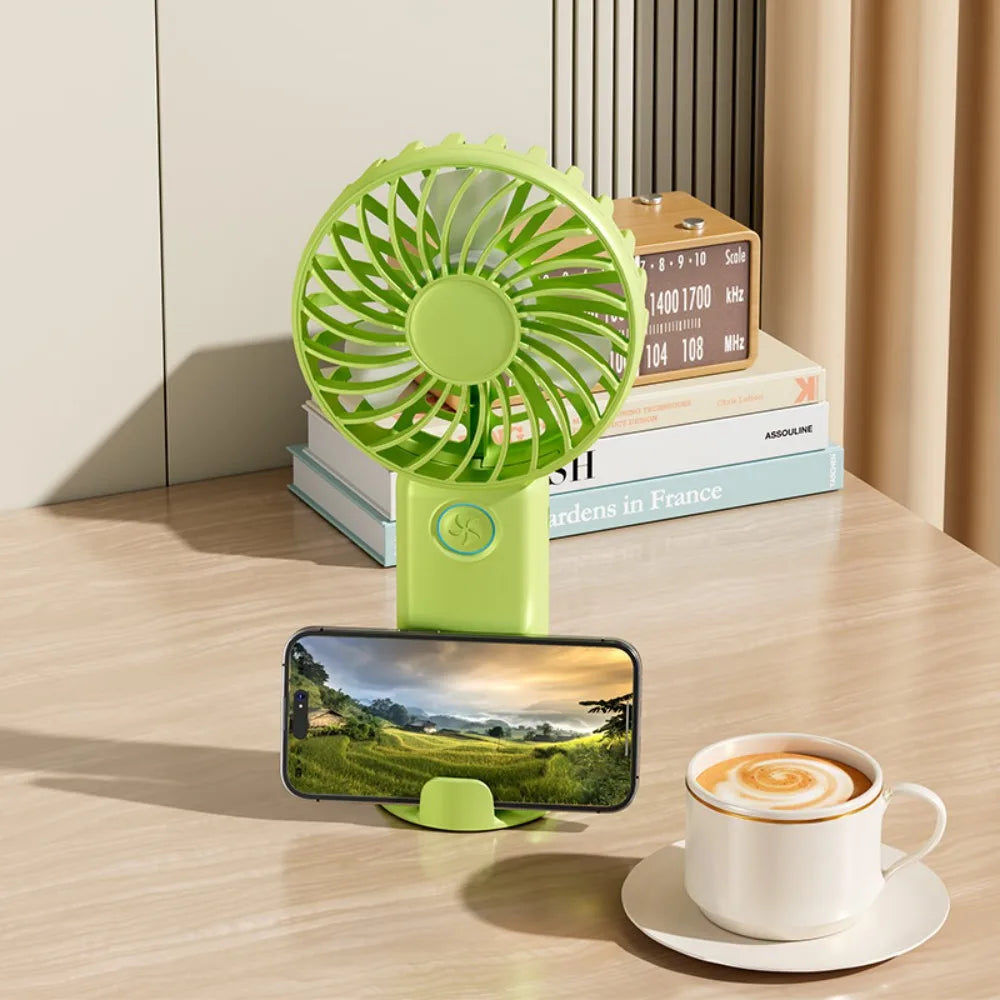 Portable Mini Fan USB Outdoor Handheld Fan with Desktop Phone Holder 3Wind Adjustments Long Working Life Multi-function Mini Fan