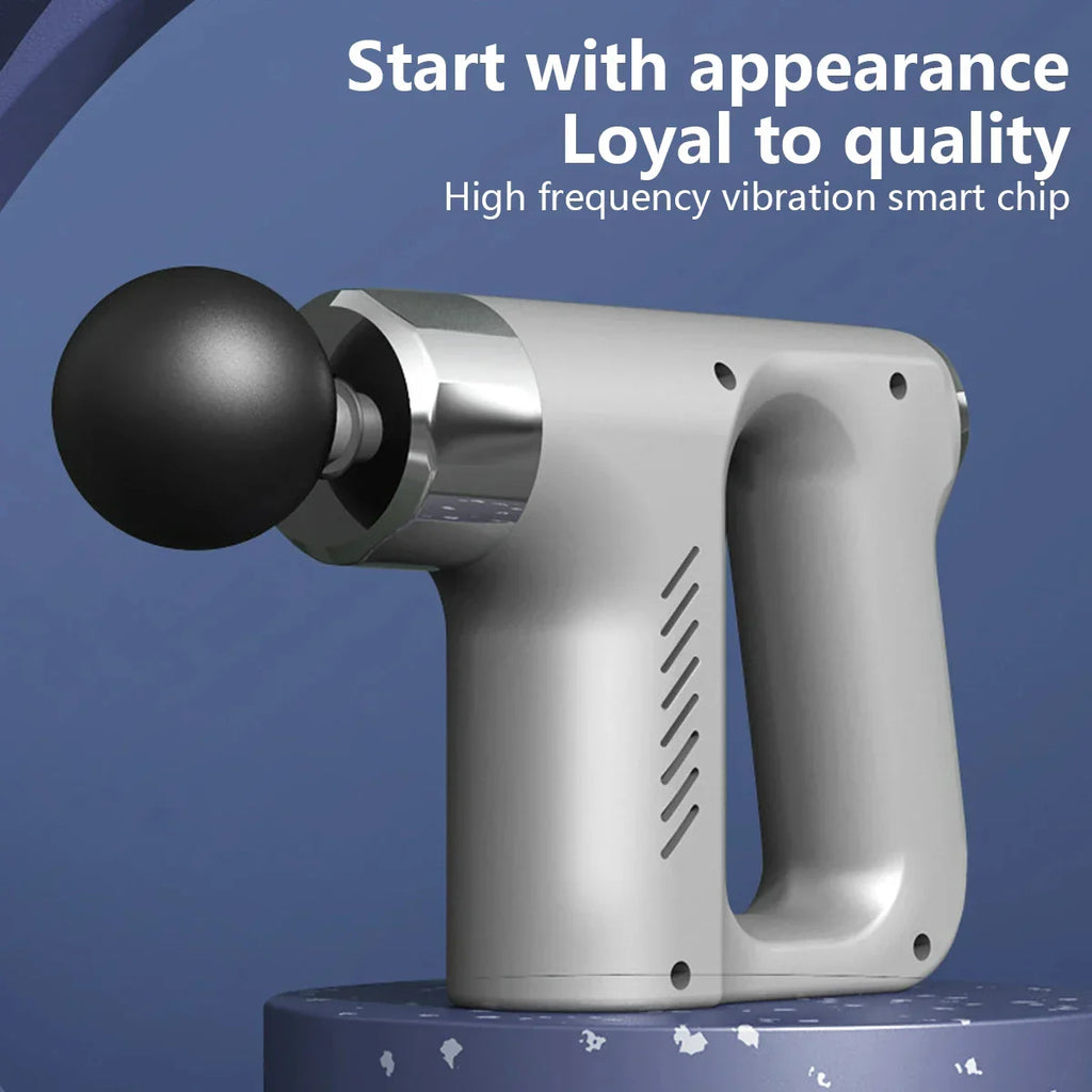Smart High Frequency Massage Gun Electric Deep Tissue Muscle Relax Body Massager for Fitness Recovery Fascia Therapy