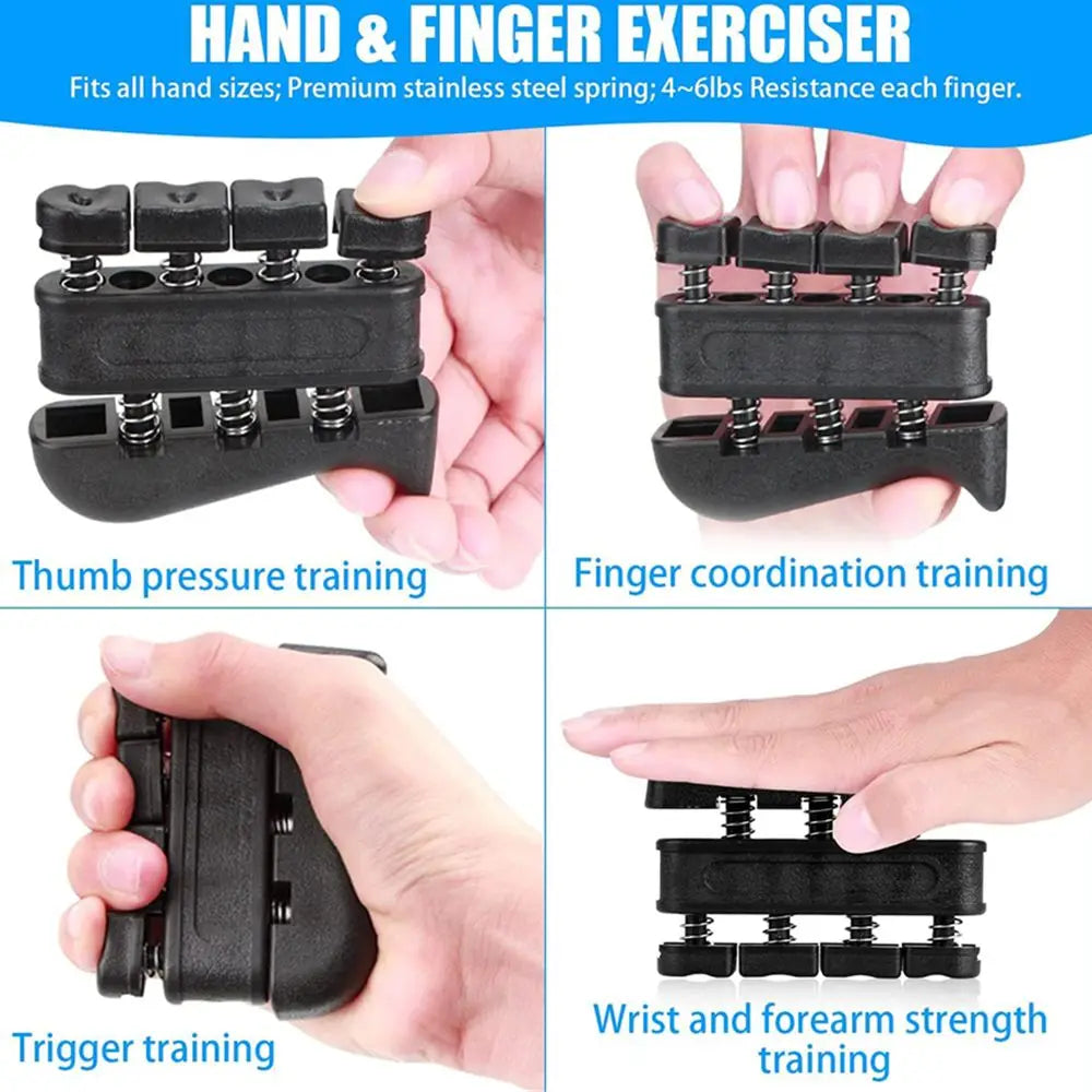 Grip Strength Trainer 6 Pack Forearm Strengthener Finger Stretcher Finger Exerciser Hand Gripper Strength Ring & Stress Ball