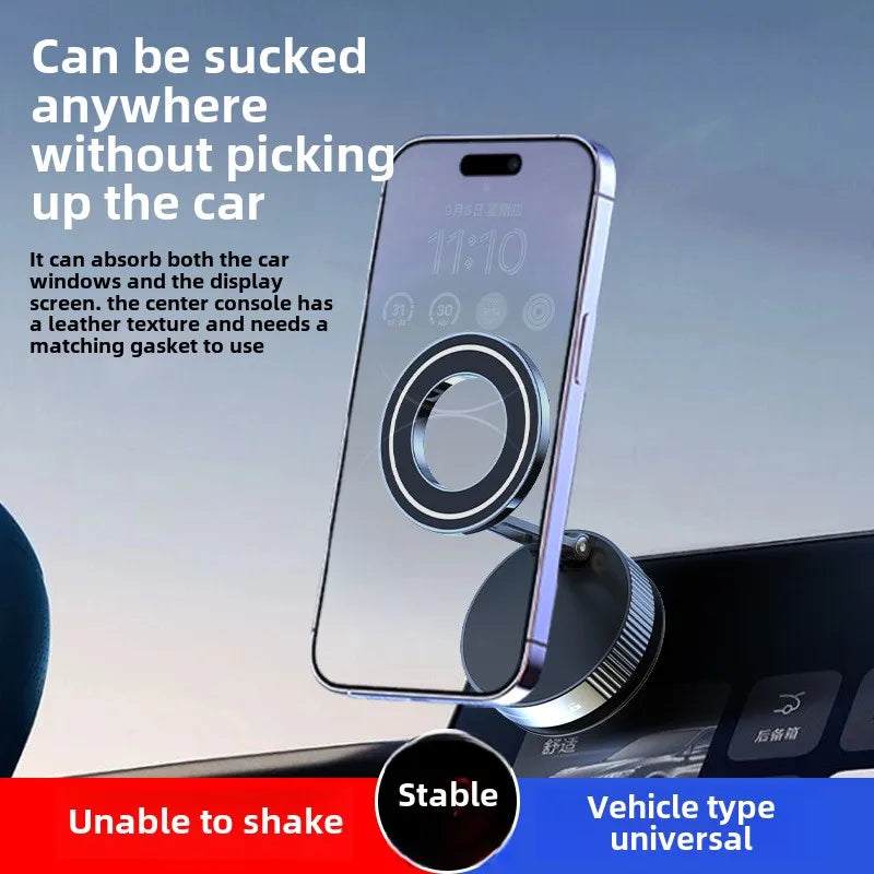 Vacuum Magnetic Car Phone Holder Foldable Suction Cup Mirror Gym Bath Shower Stand for IPhone 16 15 14 13 12 11 Xiaomi Samsung