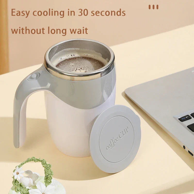 Automatic Stirring Coffee Mug Magnetic Electric Stainless Steel Self Mixing Coffee Tumbler Rotating Home Office Travel