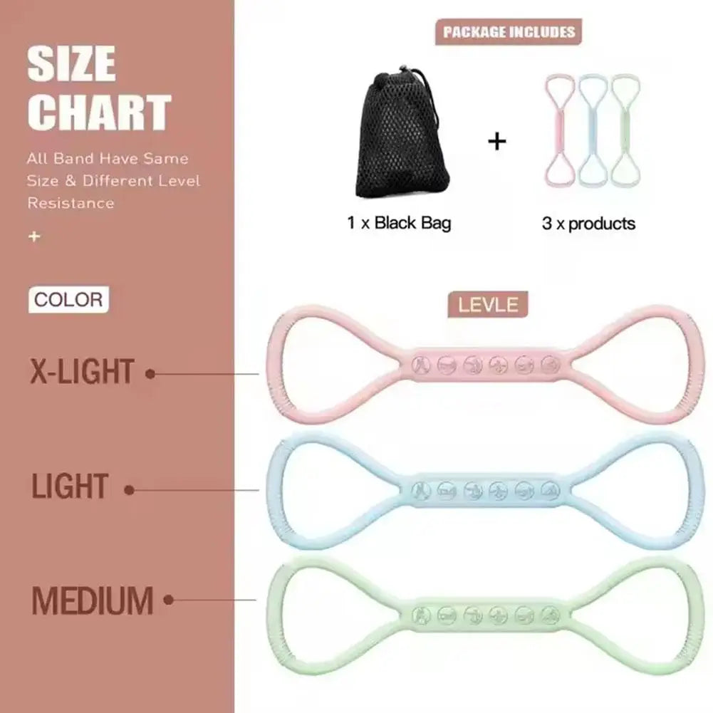 8 Word Tensioner Eight Silicone Yoga Auxiliary Home Elastic Band Fitness Equipment Shoulder Beauty Back Elastic Band