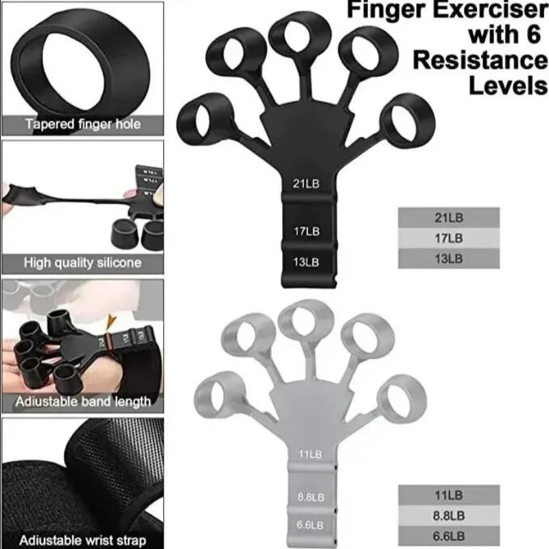 Finger Gripper Finger Exerciser Guitar Finger Exerciser 6 Resistant Levels Recovery Physical Tools Hand Strengthener For Patient