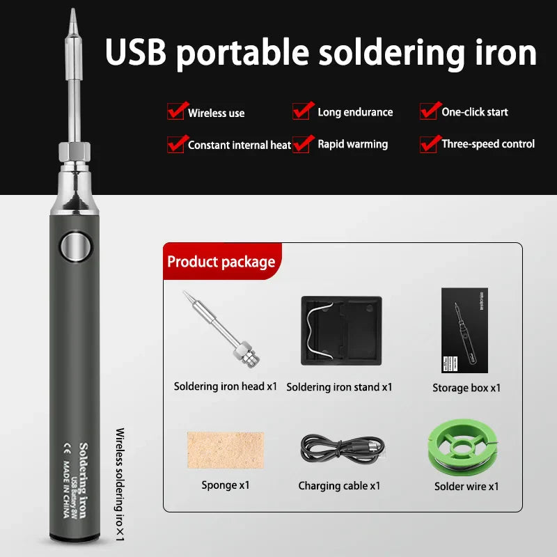 Xiaomi Wireless Charging Electric Soldering Iron Solder Iron Mini Portable Soldering Iron Tip Rework Accessories Tool Parts NEW