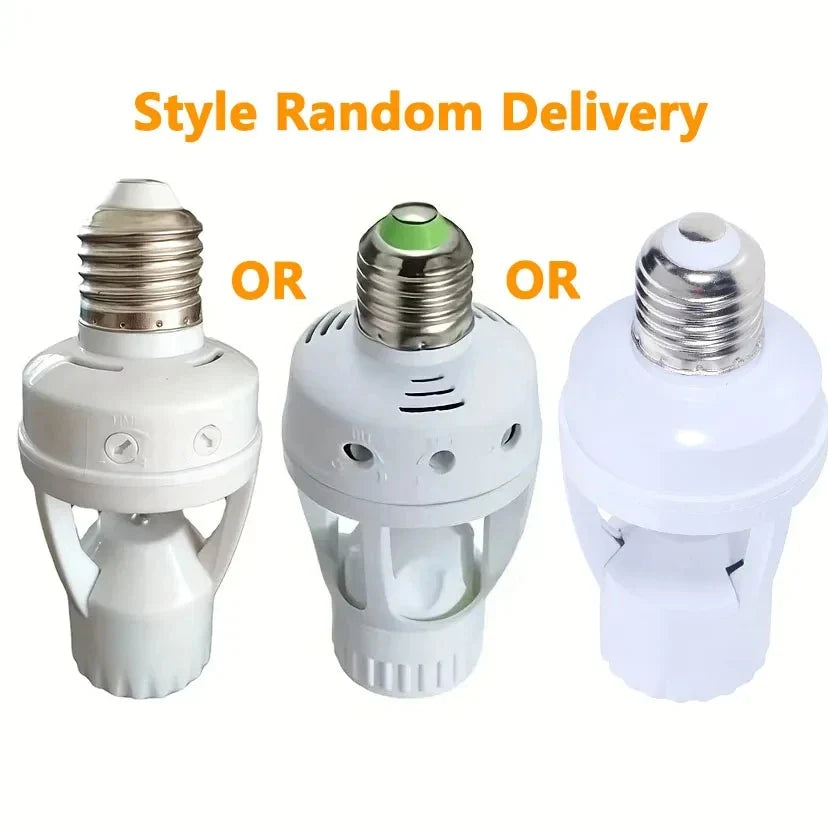 Smart Motion Sensor Light Bulb Holder E27 PIR Induction Sensor Adapter Lamp Base Converter 100~240V Auto ON/OFF Adjustable Delay