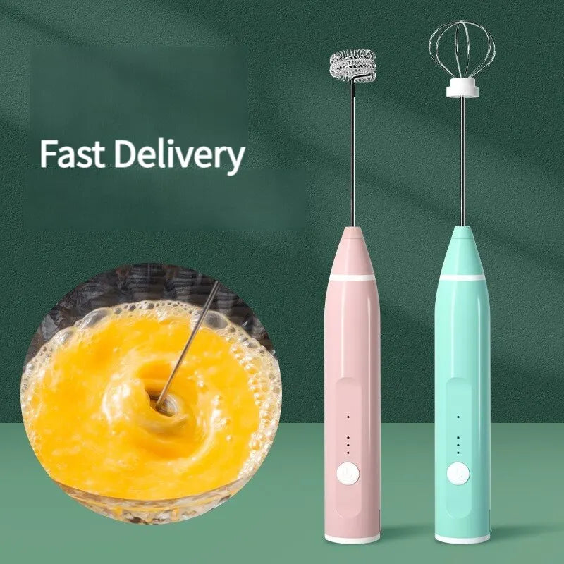 Electric Milk Frother Portable Egg Beater USB Rechargeable Handheld Coffee Blender Milk Shaker Mixer Foamer Food Blender