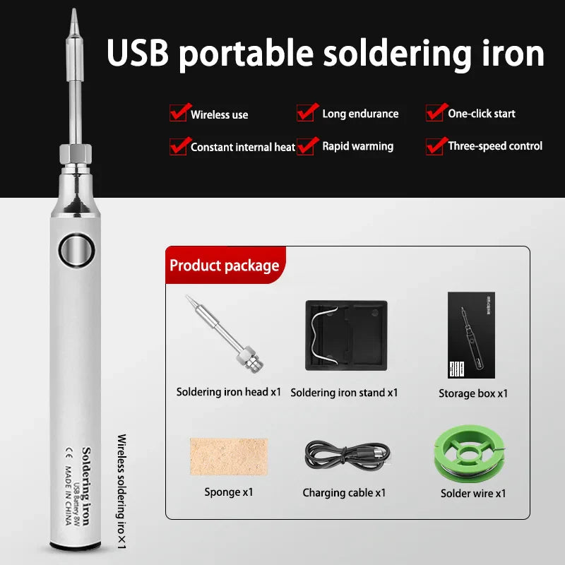 Xiaomi Wireless Charging Electric Soldering Iron Solder Iron Mini Portable Soldering Iron Tip Rework Accessories Tool Parts NEW