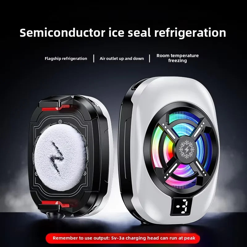 Mobile Phone Backclip Heat Sink Semiconductor Digital Display Cooling Radiator Live Streaming Artifact Game Cooler For Iphone 16