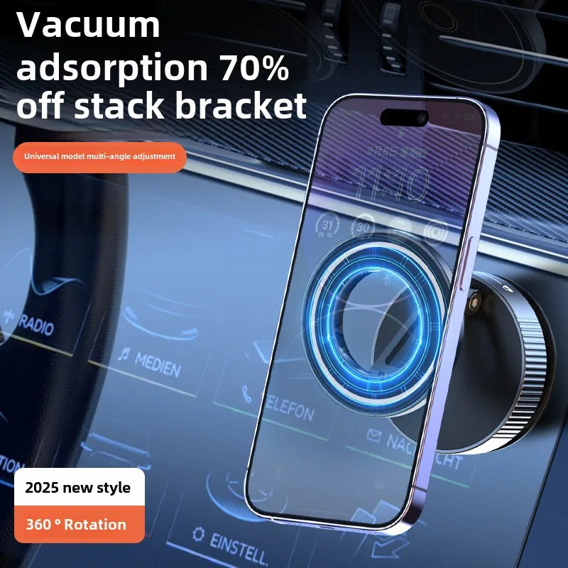 Vacuum Magnetic Car Phone Holder Foldable Suction Cup Mirror Gym Bath Shower Stand for IPhone 16 15 14 13 12 11 Xiaomi Samsung