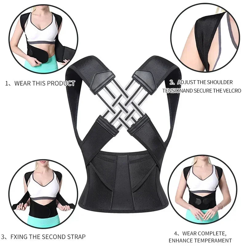 Back Shoulders Support Posture Corrector for Females Gym Rehabilitationequipment Yoga Back Belts Corset Lumbar Back Corrector