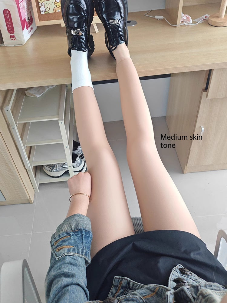 Autumn&winter thermal skin-tone leggings bare-leg looking nude-colored stockings and fleece-lined and thickened leggings for women, thick for autumn and winter, 2025 new style, super natural appearance